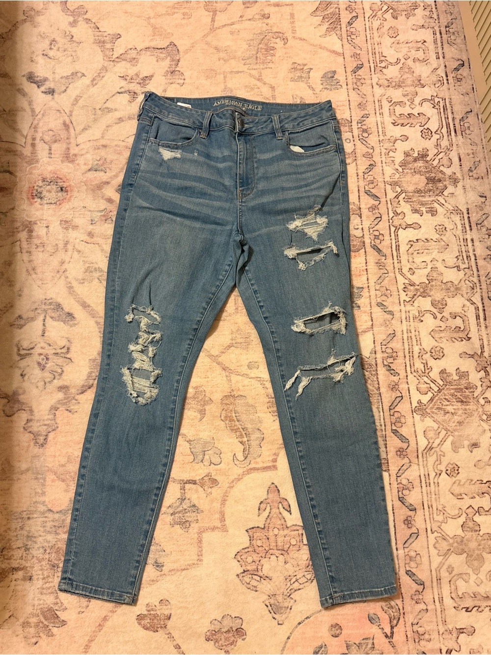 American Eagle Outfitters Ripped Light Blue Skinny Jeans